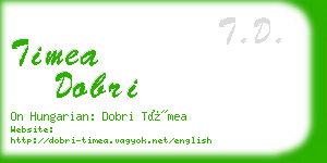 timea dobri business card